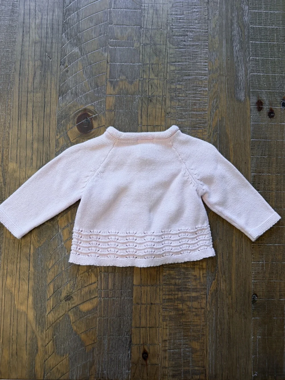 Lullaby Club Baby Girl Pink Knit Long Sleeve Cardigan 6M